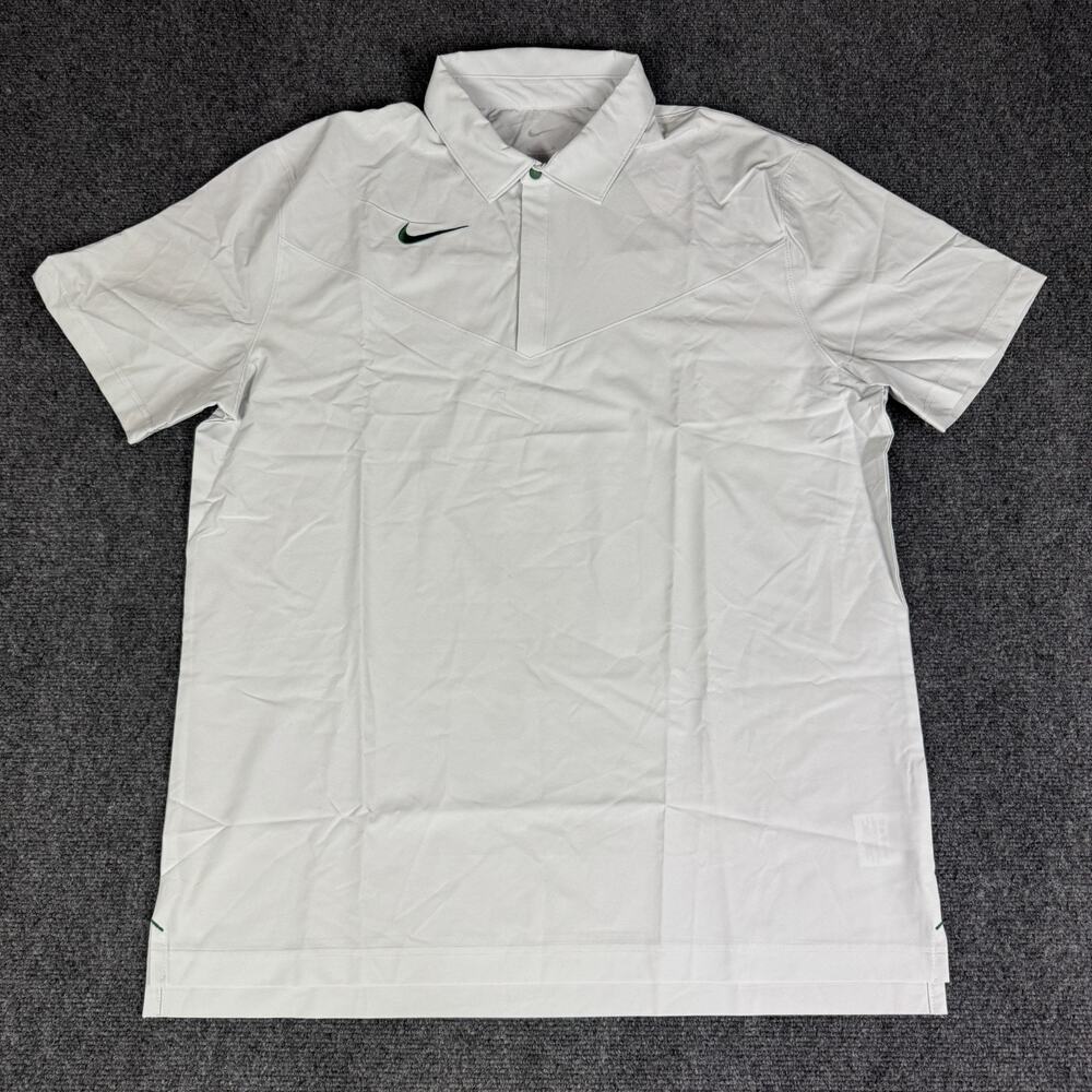 Nike Dri-FIT Coaches Performance Polo Shirt Gray Green Men's Size XL‎ DJ5123-101